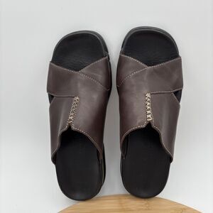 Cole Haan Country Leather Slide Sandals Brown Comfort Slip On Women’s 8.5B